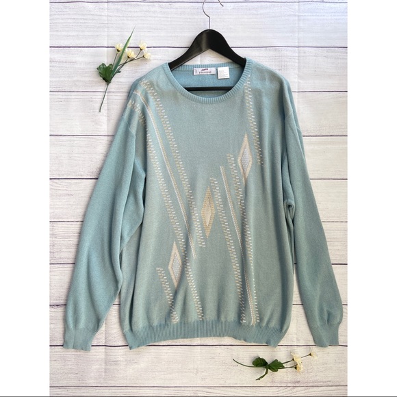 Bernardini Sweaters - BERNARDINI Patterned Crewneck Sweater